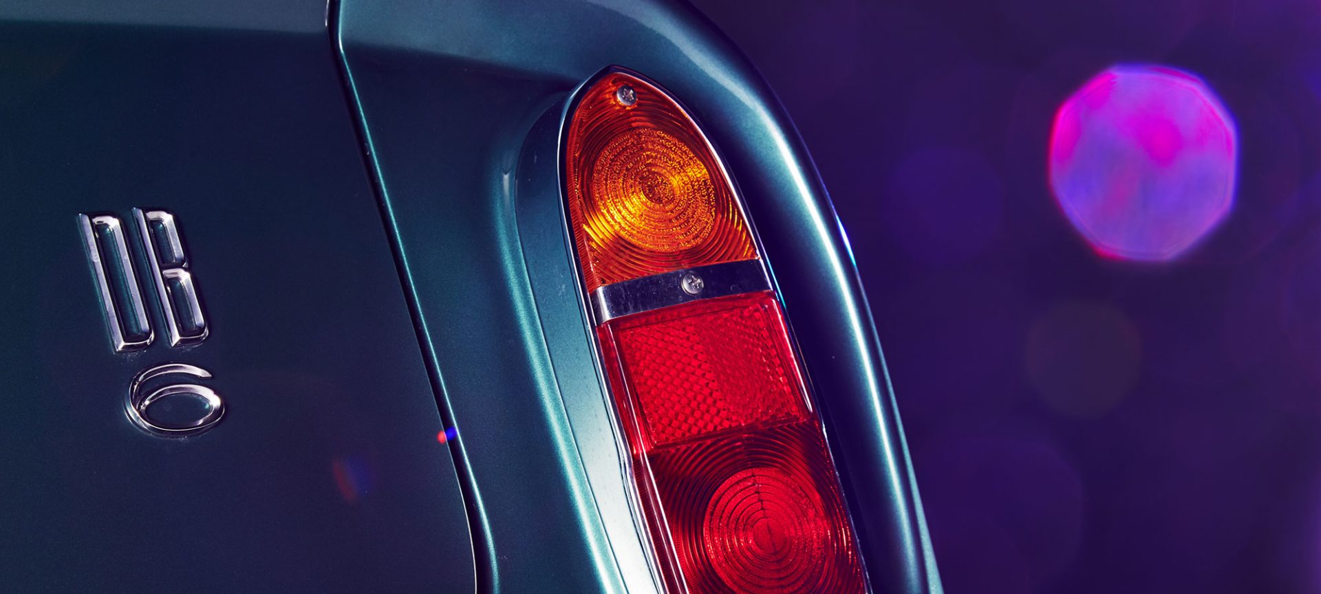 Car tail light close-up