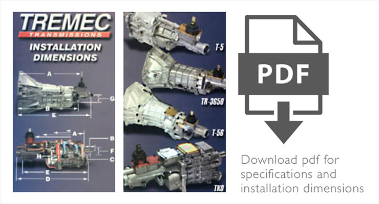 TREMEC transmission installation dimensions